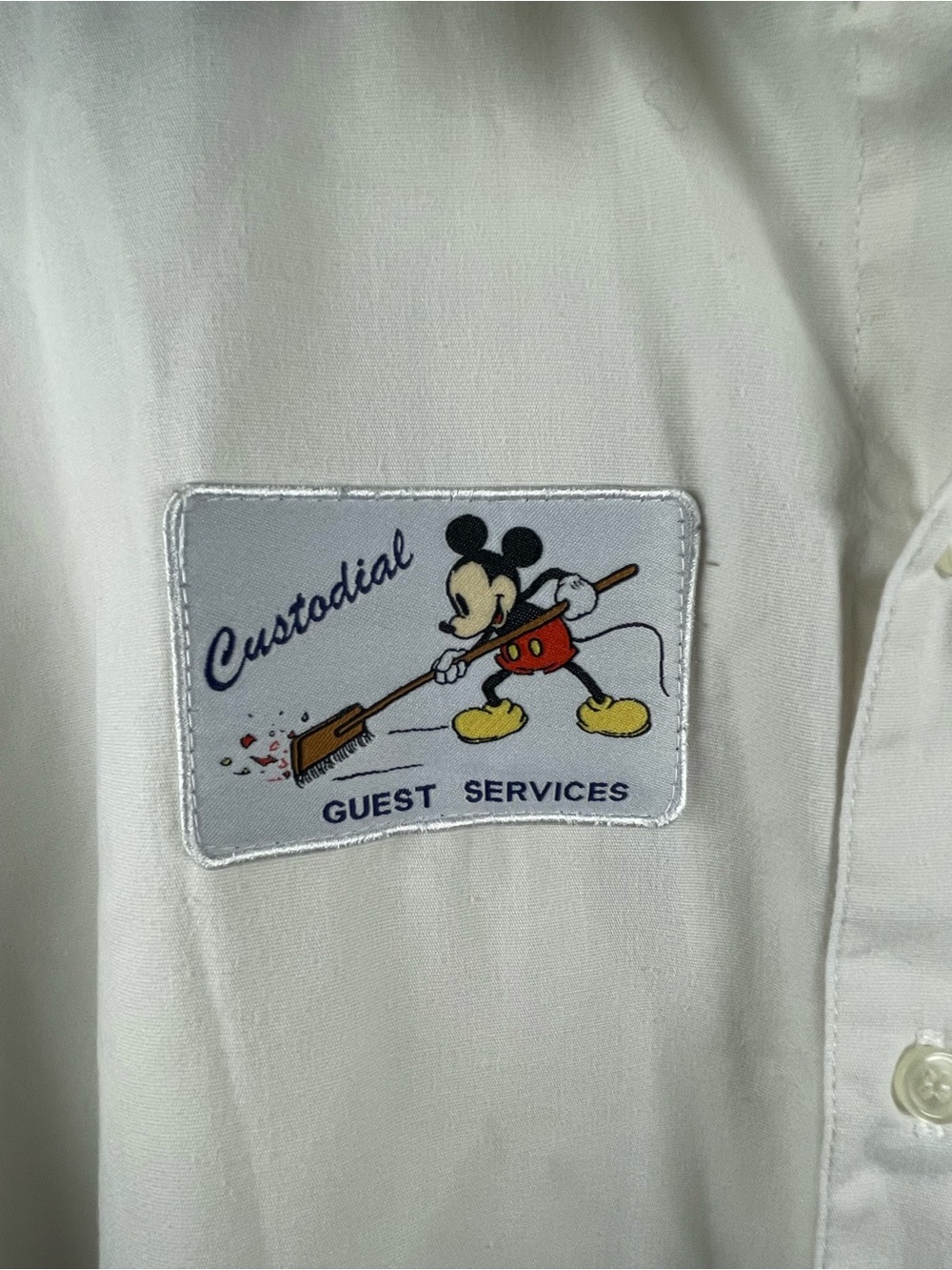 Authentic Vintage Disney Cast Member Custodial Uniform Shirt Mickey Sz Large - Picture 3 of 5